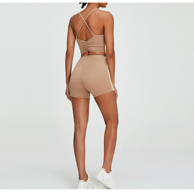 Women Yoga Set Sports Suit Yoga Shorts Two-Piece Set