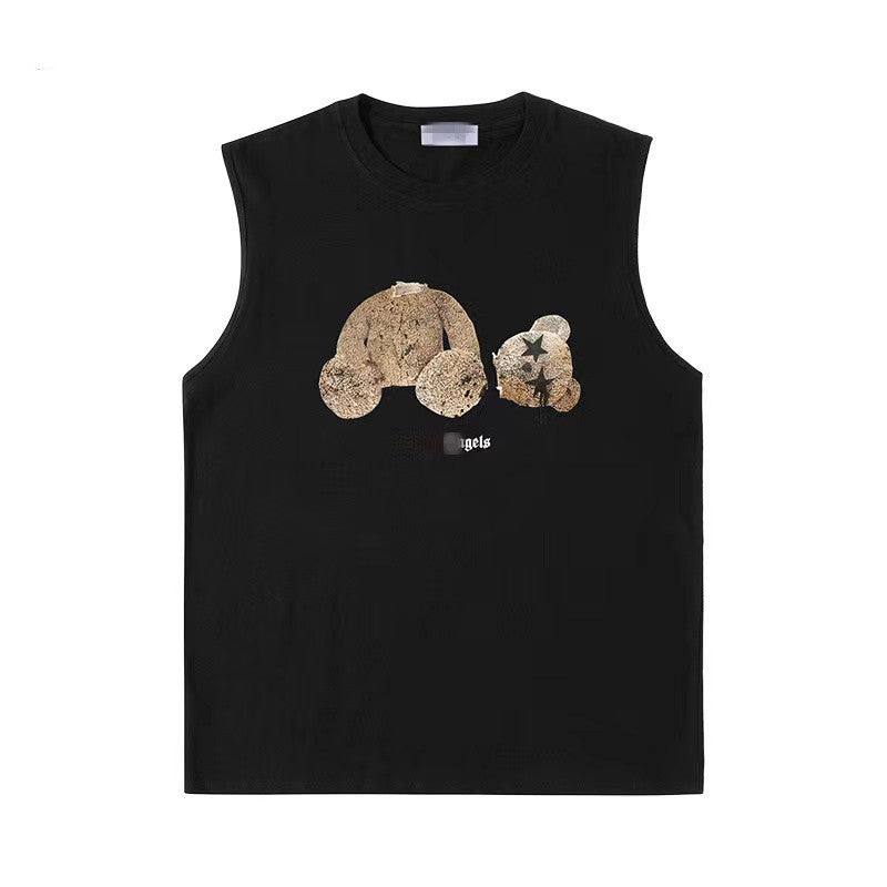 Palm Angels T Shirts Broken Bear Vest Men's and Women's Sleeveless T-shirt