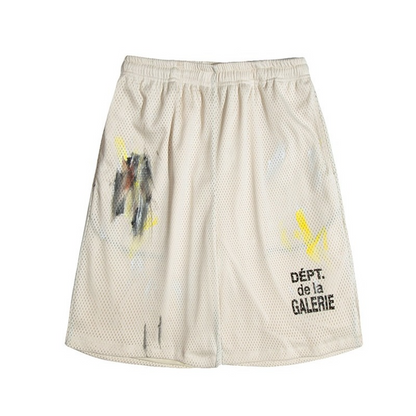 Gallery Dept Men Shorts European and American Street Trendy Gallery Dept Summer New Web Pants Splash Paint Leisure Sports Five-Point Beach Shorts Straight