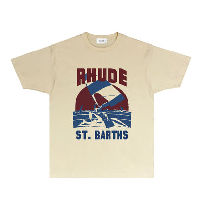Rhude T Shirts Printed Trendy Pure Cotton