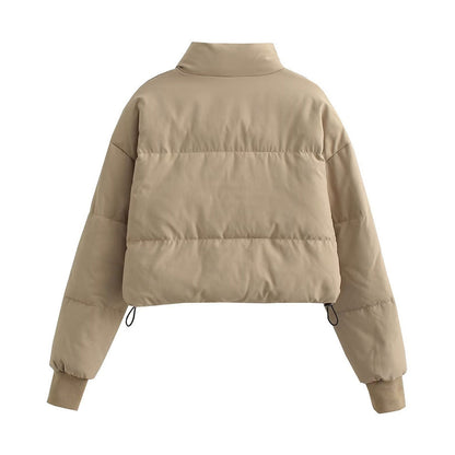Women Cotton Coat Casual Stand Collar Coat