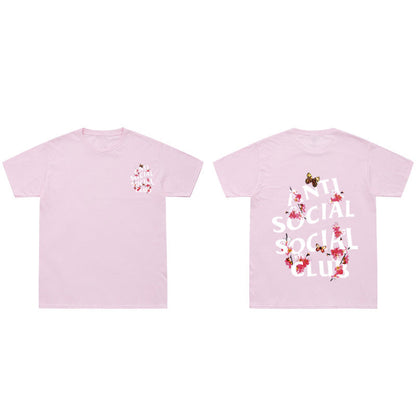 Anti Social Club T Shirt Summer Short Sleeve T-shirt Printed Short T Loose