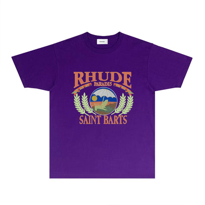Rhude T Shirts Printed Trendy Pure Cotton