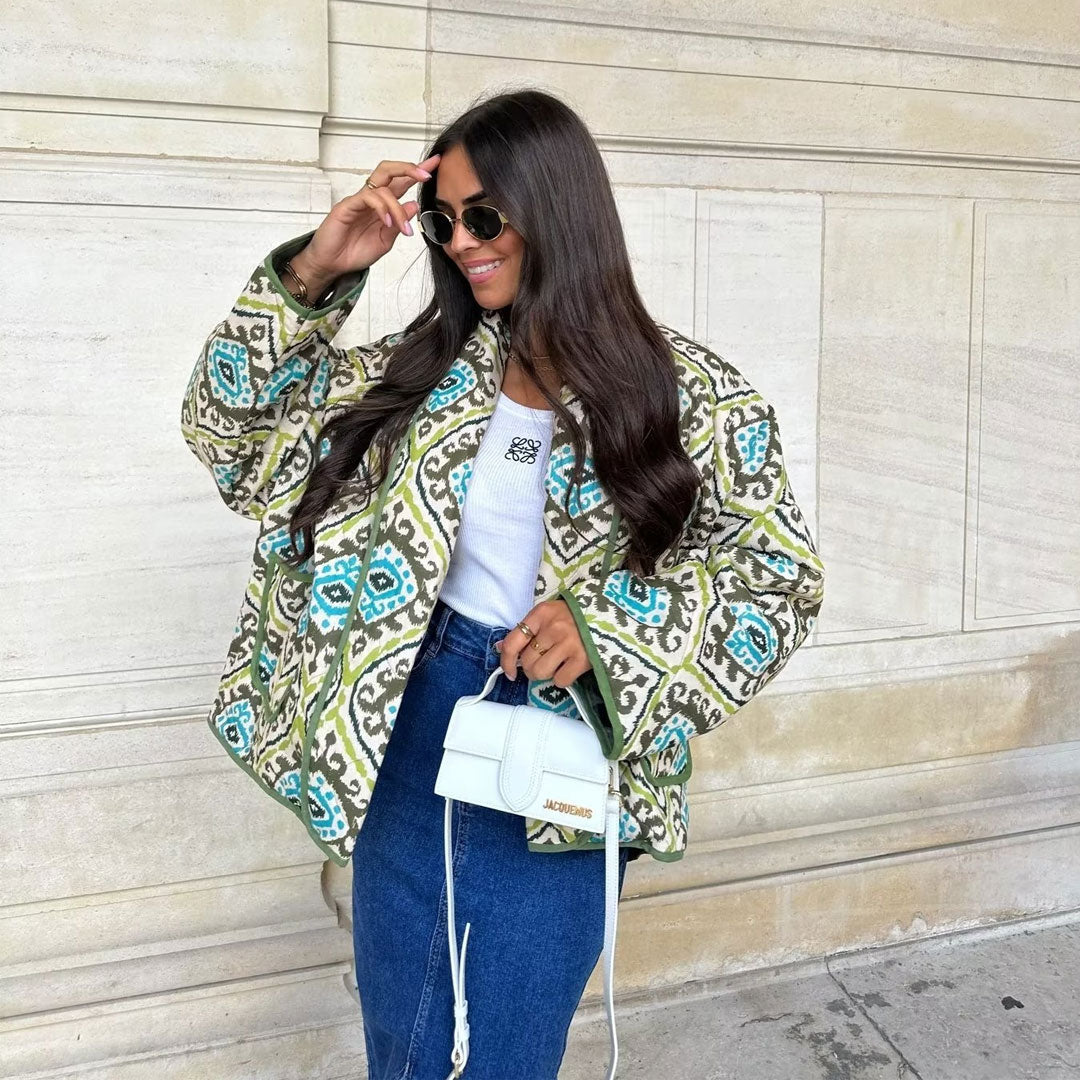 Women Cotton Coat Double Pocket Jacket Fashion