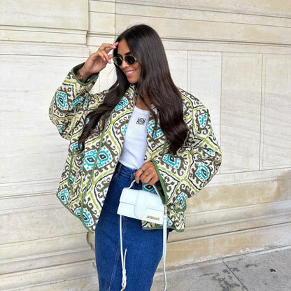 Women Cotton Coat Double Pocket Jacket Fashion