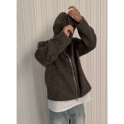 Unisex Sweater Our Legacy Zip Cardigan Wool Loose Sweater