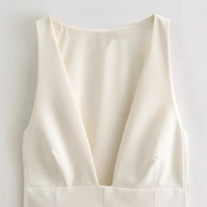 Women Tops Summer V-neck Slim Top Slim Vest