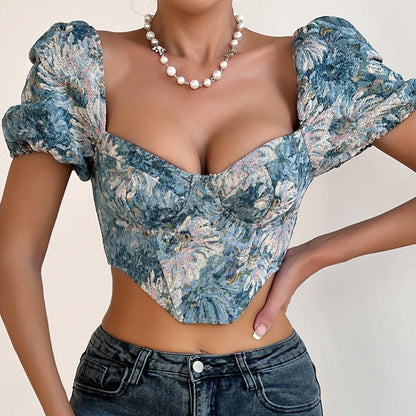 Women Party Tops Sexy Backless Puff Sleeve Camisole