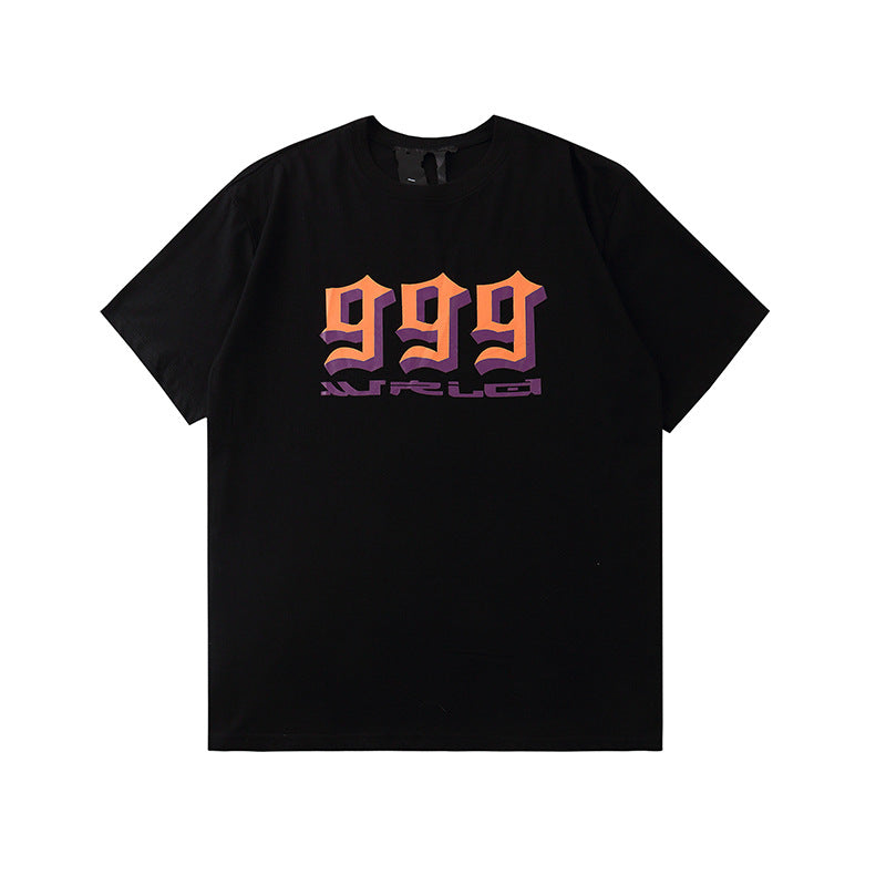 Vlone T Shirts Couple's Same Large V Printed Short Sleeve Men's and Women's High Street Loose T-shirt