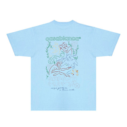 Casablanca T Shirts Fashion Print Street