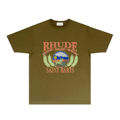 Rhude T Shirts Printed Trendy Pure Cotton