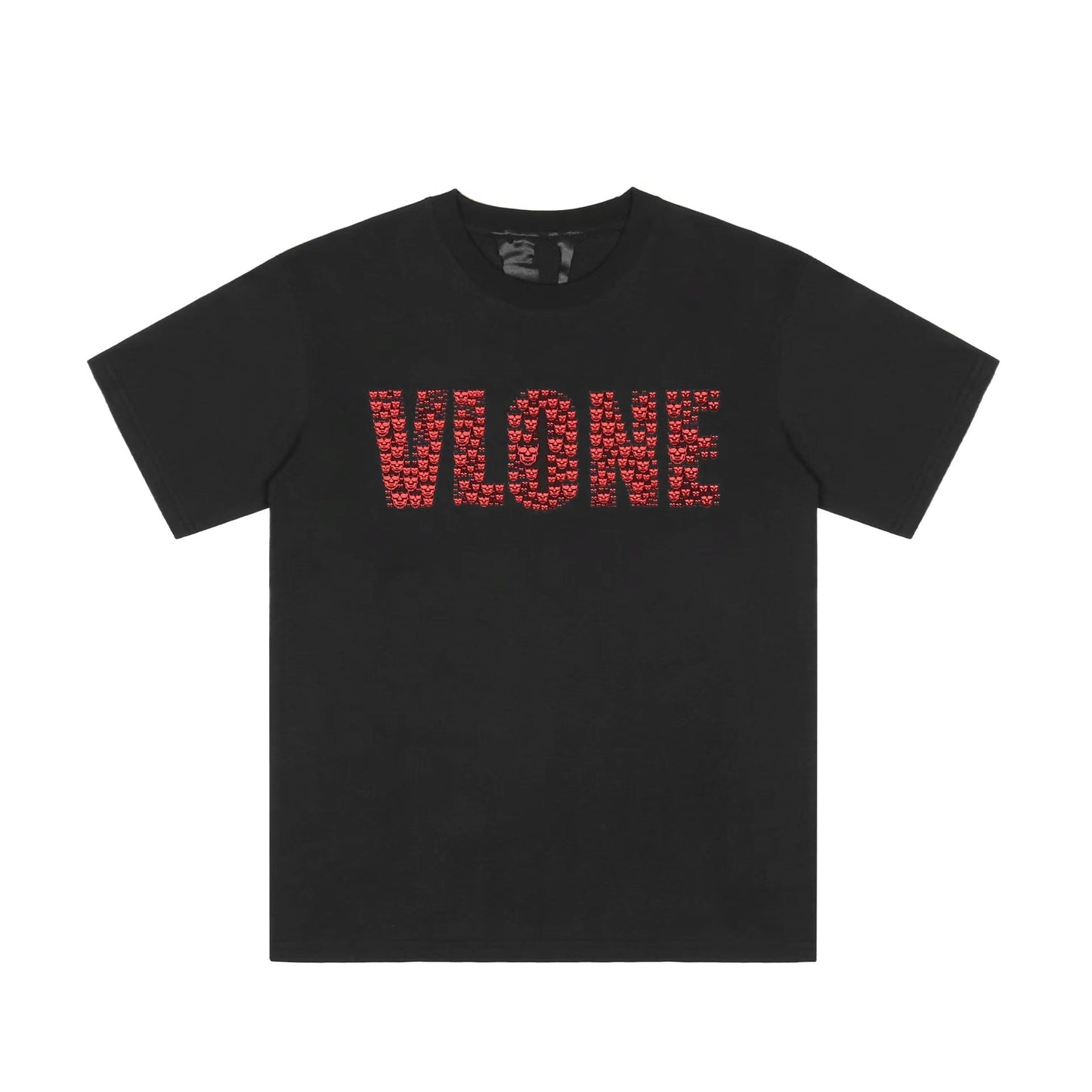 Vlone T Shirts Skull Large V Printed Short Sleeve T-shirt Men and Women Couple High Street Loose Half Sleeve