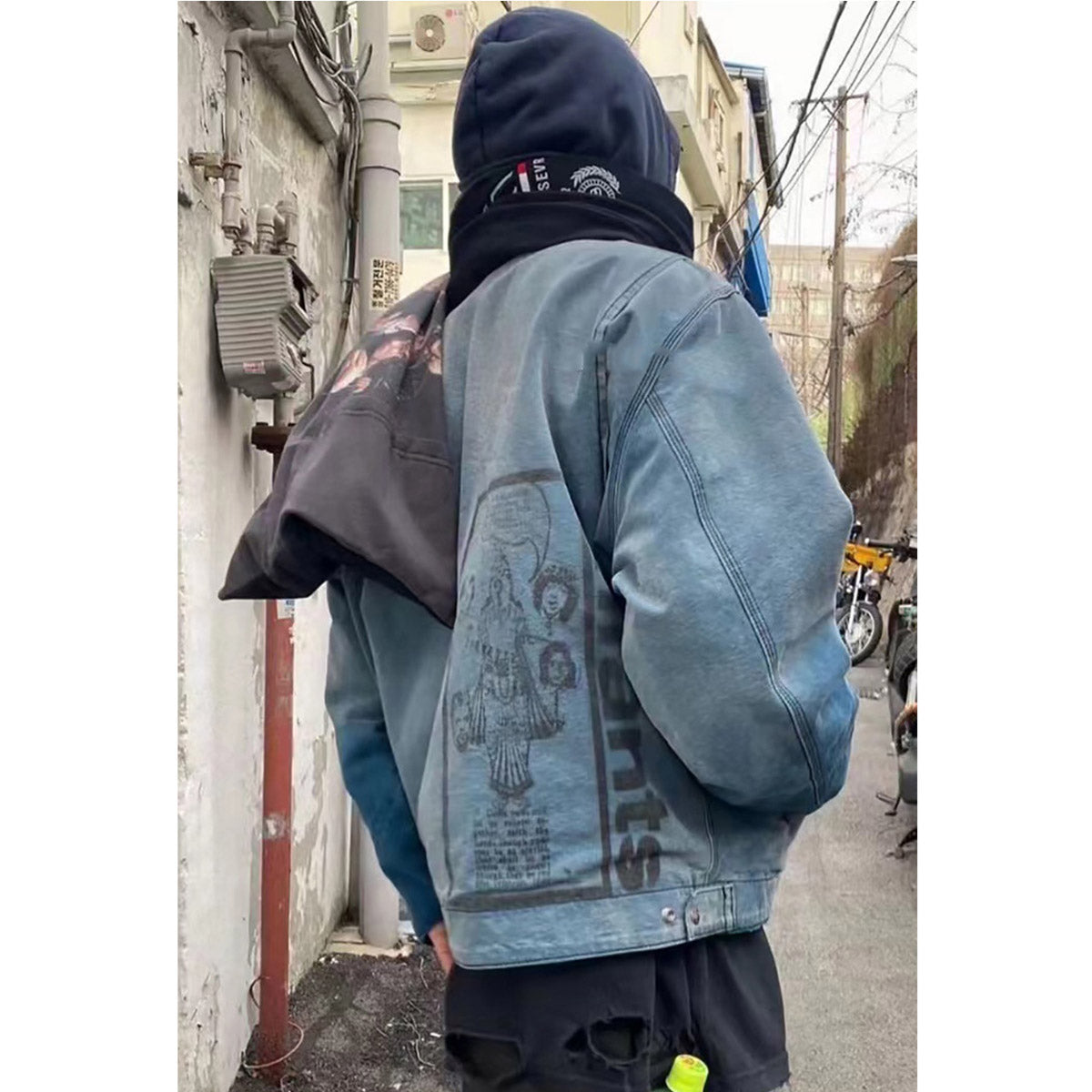 Unisex Denim Jacket ERD Lapel Make Old Jacket