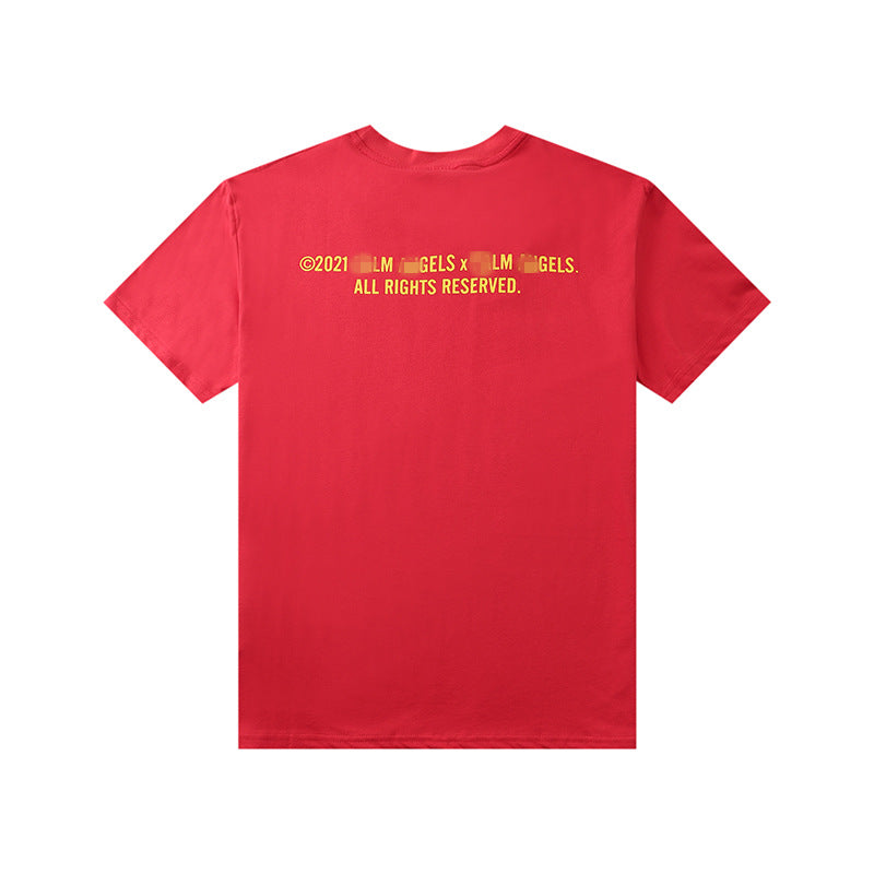 Palm Angels T Shirts Angel Coconut Tree Letter Print Short-Sleeve T-shirt Hip Hop Half Sleeve