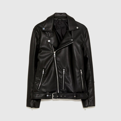 Men Motorcycle Jacket Faux Leather Knight Jacket 1966/300