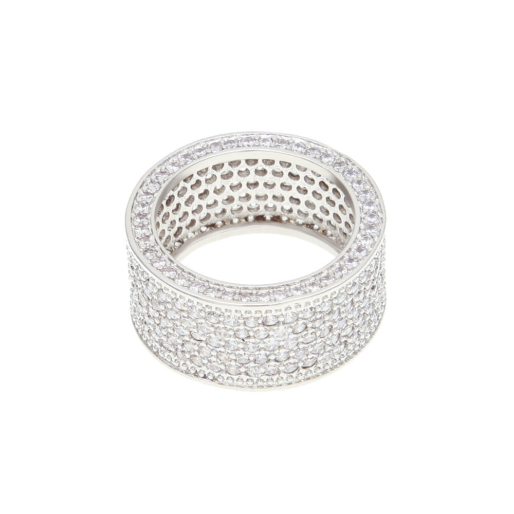 Rings Gold Plated BlingBling Micro Set Zircon Ring Hip Hop Royalty