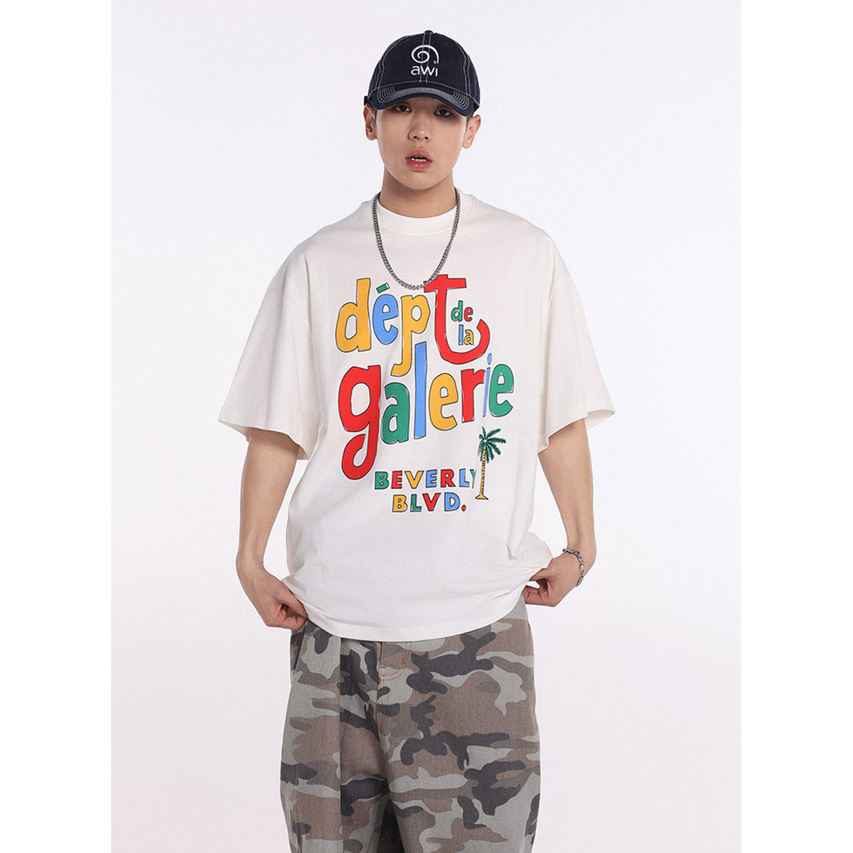 Unisex T-Shirts Rainbow Print GALLERY DEPT Loose T-Shirt