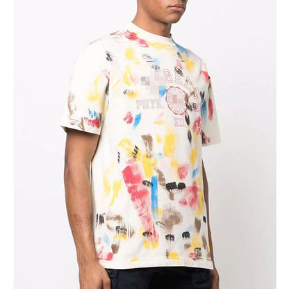 Palm Angle T Shirts Colorful Splash-Ink Pattern