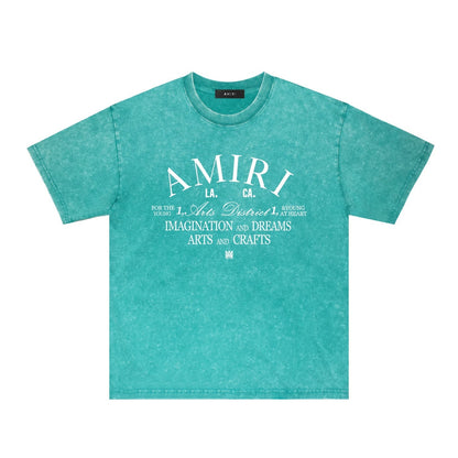 Amiri Washed Distressed T Shirt Printed Trendy Pure Cotton