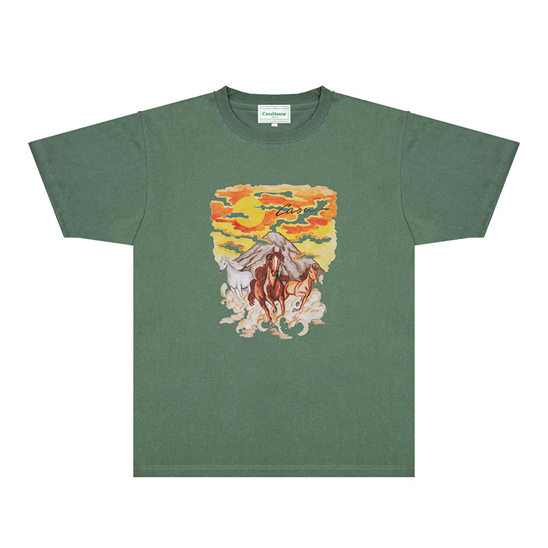 Casablanca T Shirts Fashion Print Street