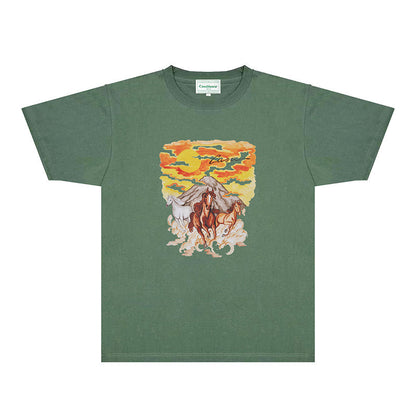 Casablanca T Shirts Fashion Print Street