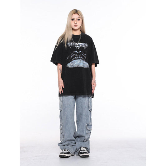 Unisex T-Shirts FOG Cosmic Starry Sky Old Vintage Loose T-Shirt