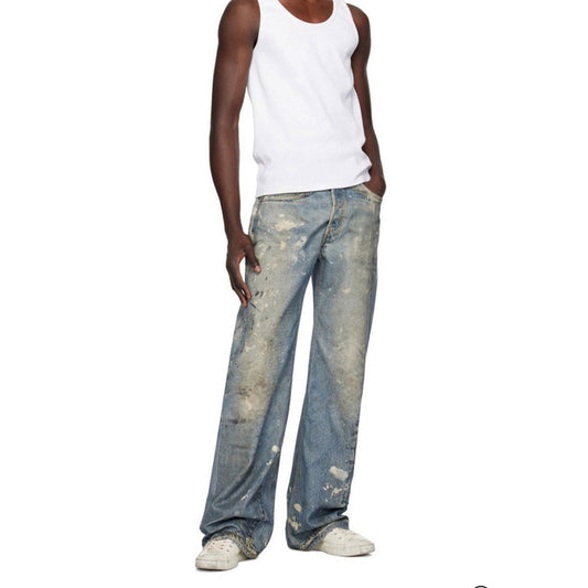 Unisex Pants Old Casual Wide Leg Jeans