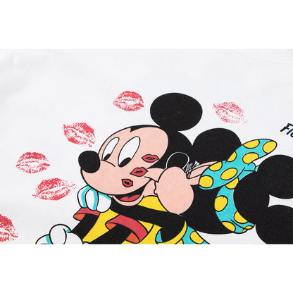 Unisex T-Shirts Washed Old Vintage Mickey Mouse Cartoon Anime Loose T-Shirt