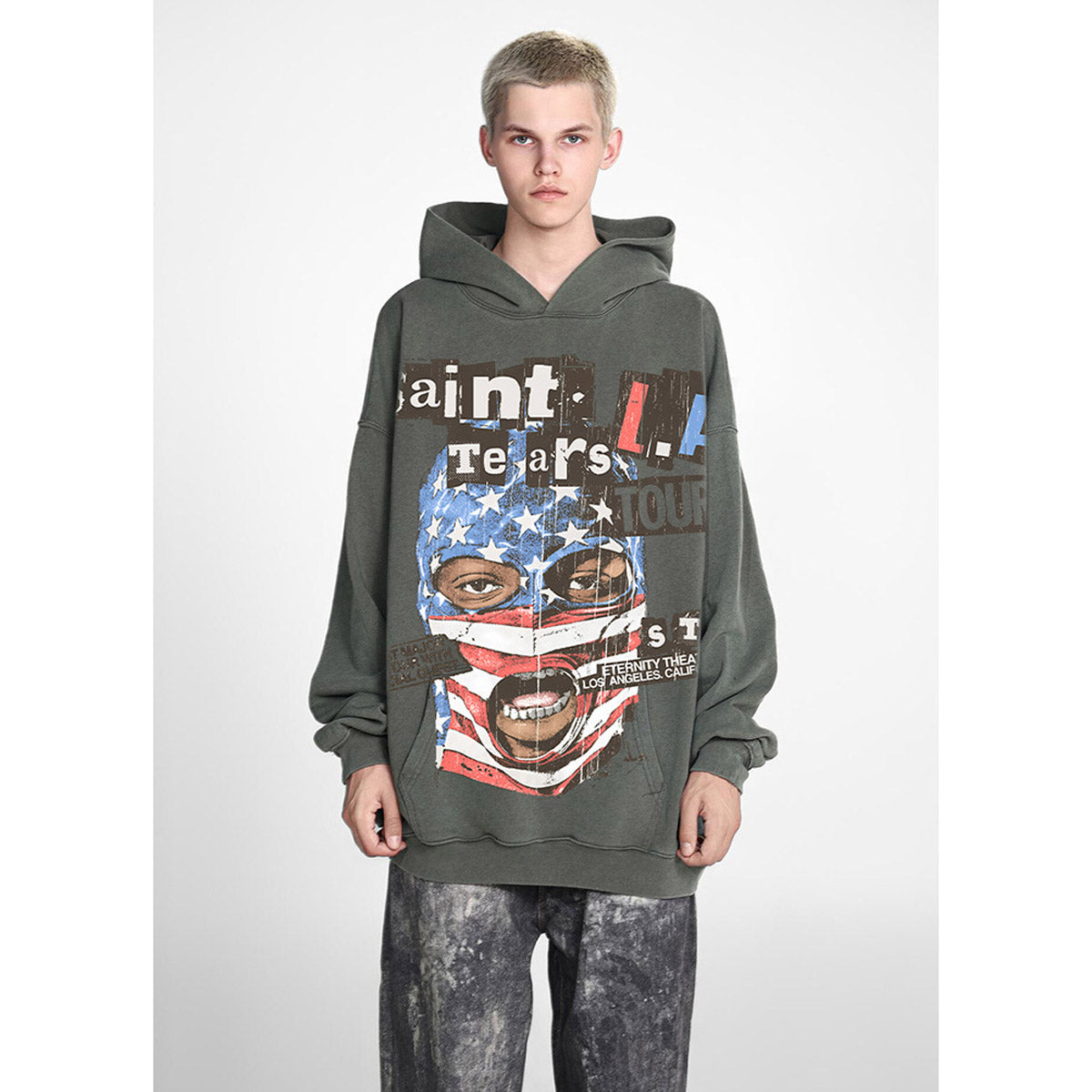 Unisex Hoodies Saint Michael United States Flag Face Mask Hoodie