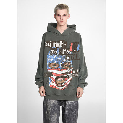 Unisex Hoodies Saint Michael United States Flag Face Mask Hoodie