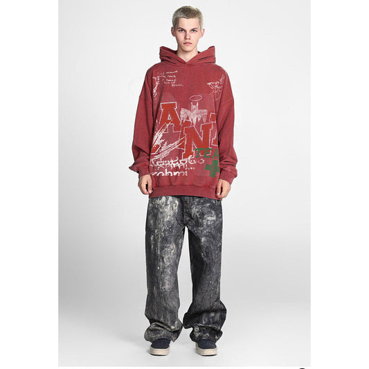Unisex Hoodies Saint Michael Vintage Hip Hop Old Loose Hoodie