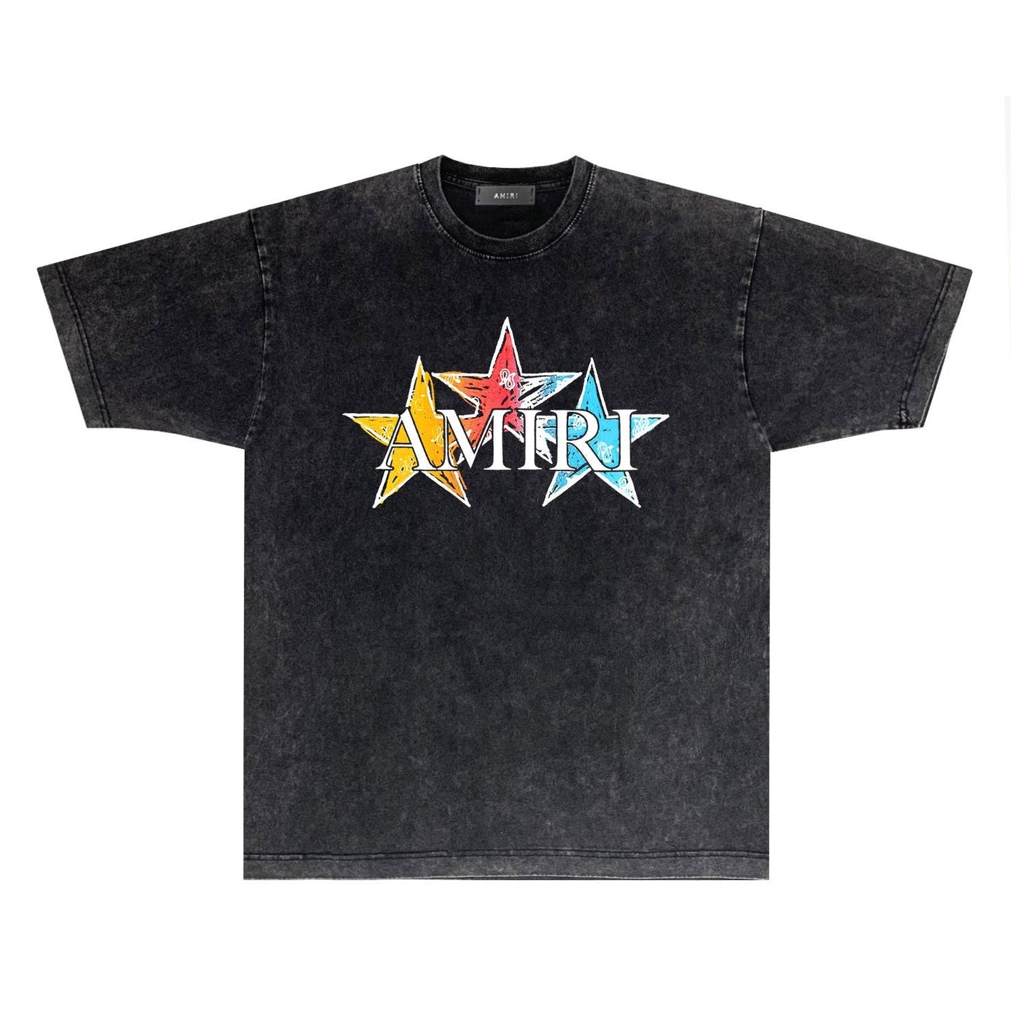 Amiri Washed Distressed T Shirt Printed Trendy Pure Cotton