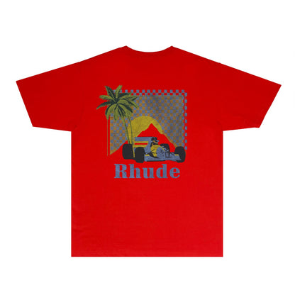 Rhude T Shirts Printed Trendy Pure Cotton