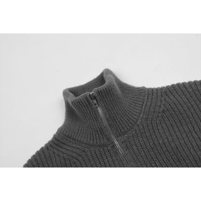 Unisex Sweater Turtleneck Zip Cardigan Sweater