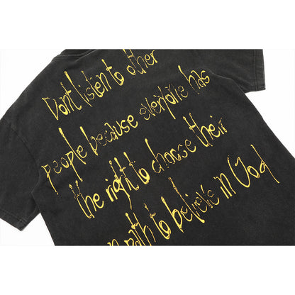 Unisex T-Shirts Saint Michael Casual Loose T-Shirt
