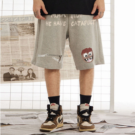 Men Shorts Casual Cropped Pants Summer Loose Straight Sports Pants