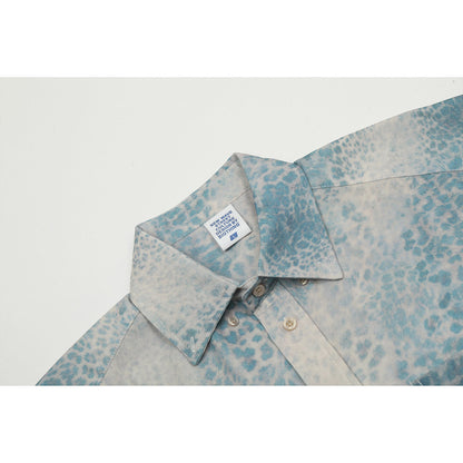 Unisex Sun Protection Shirt Blue Leopard Long-sleeved Jacket