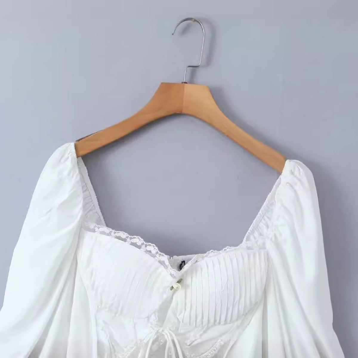 Women Tops Summer Lace Puff Sleeve Shirt