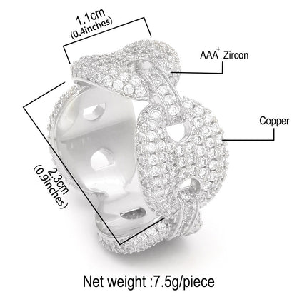 Rings Pig Nose Ring with AAA Zircon St. Valentine's