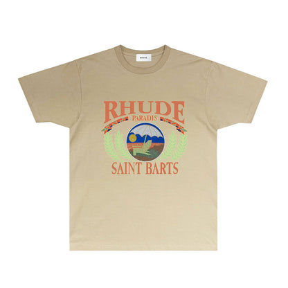 Rhude T Shirts Printed Trendy Pure Cotton