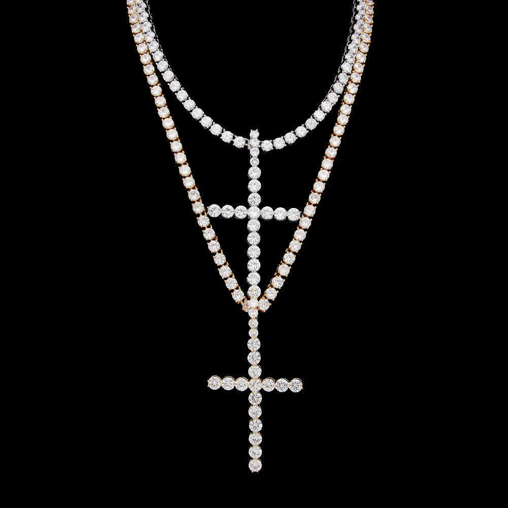 Jewelry Zircon Cross Pendant Rapper CrossPendant Crosses Jesus Pieces