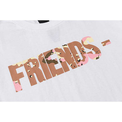 Vlone T Shirts Desert Camouflage Large V Printed Short Sleeve T-shirt Men and Women Couple Loose Hip Hop Half Sleeve