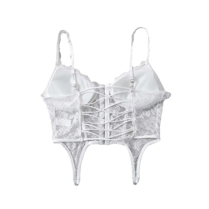 Women Tops Summer Lace Top with Narrow Straps Sexy Vest