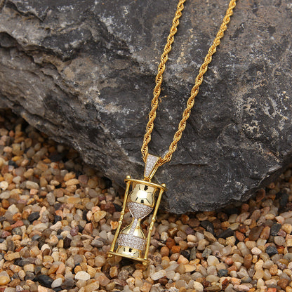 Jewelry Hourglass Zircon Pendant Two Color Plated Rap Spectrum St. Valentine's