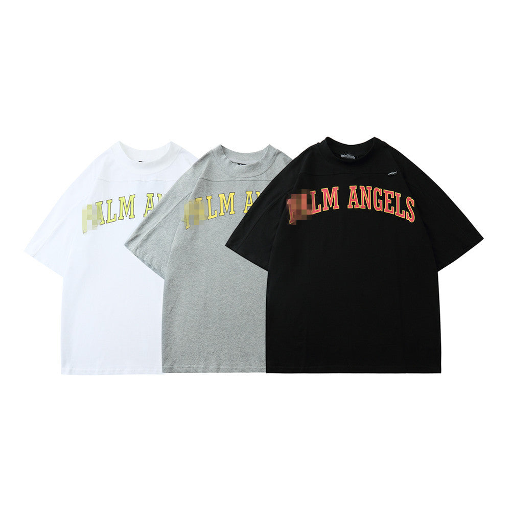Palm Angels T Shirts Short Sleeve T-shirt Men and Women Loose Half Sleeve
