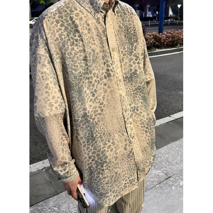 Unisex Sun Protection Shirt Blue Leopard Long-sleeved Jacket