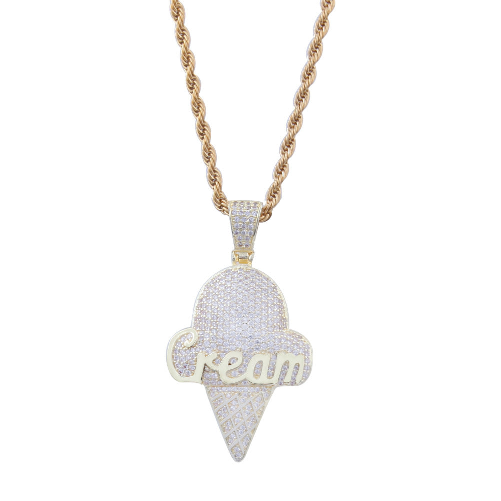 Jewelry Copper Microencrusted Zircon Jewelry Necklace Hip Hop Spectrum St. Valentine's