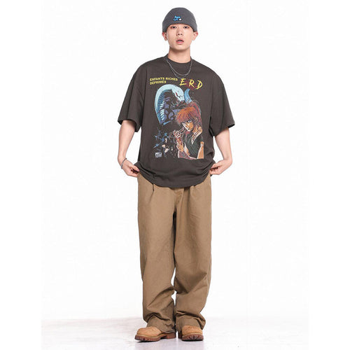 Unisex T-Shirts ERD Melancholic Rich Second Generation Anime Retro Loose T-Shirt
