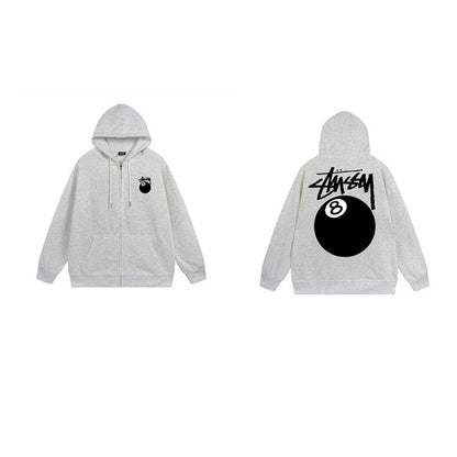 Stussy Hoodie Zip-Up Cardigan Fleece Hooded Sweater