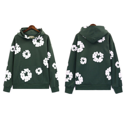 Denim Tears Outfit:Hoodie/Sweatpants (Separate Purchase Options) Puff Print Couple Loose Hooded Sweater